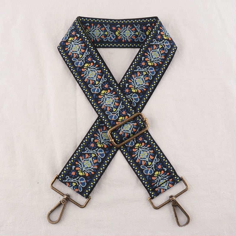 Λουρί ώμου για τσάντες, πολυεστέρας, μοτίβο λουλουδιών, εθνικό στυλ, ρυθμιζόμενος ιμάντας crossbody