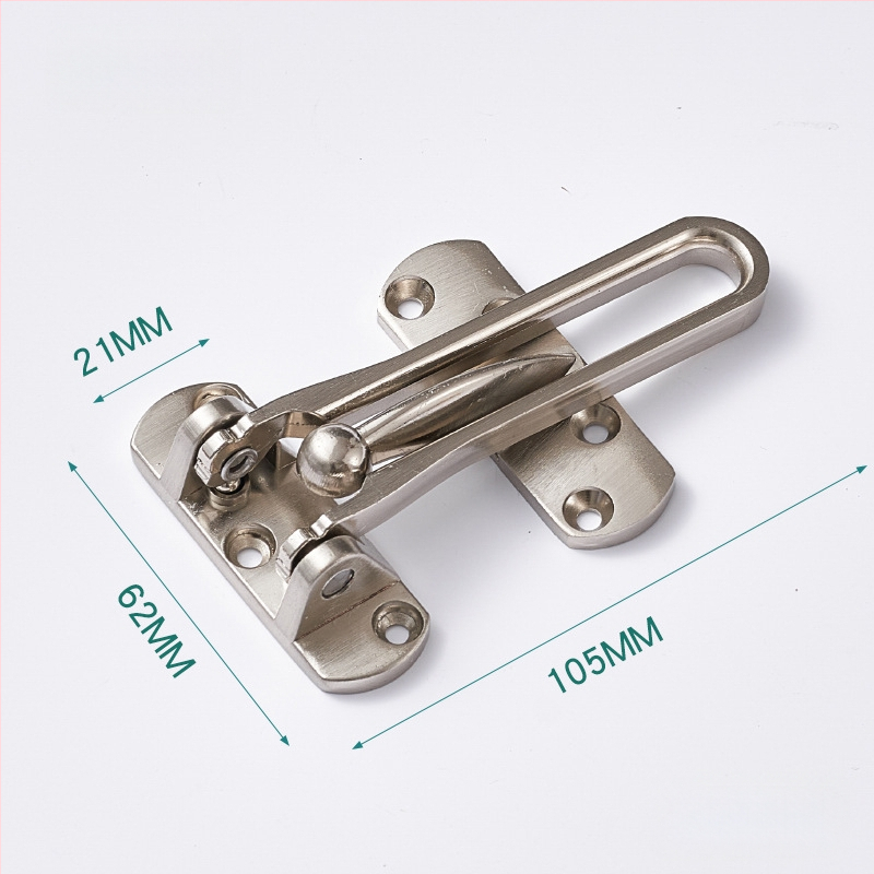 Durvju aizslēga mehānisms ar pretzādzības ķēdi (modeļa FDK, tipa A slēdzis, cinka sakausējums, pulēts/elektroplātēts pārklājums, moderns un vienkāršs stils)