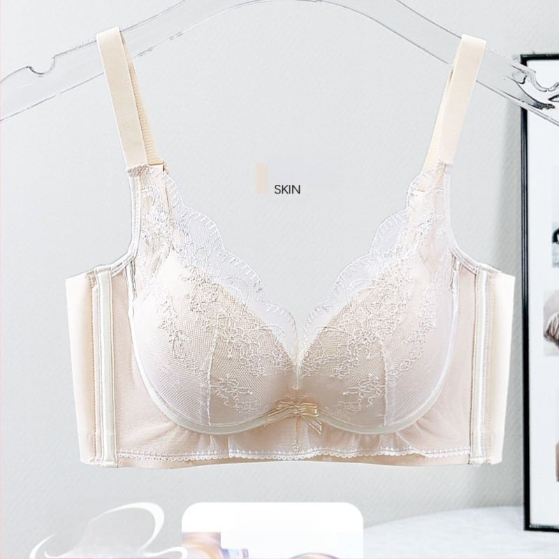 Mežģīņu neilona krūšturis, 3/4 kausa, plānas veidotas kauss, elpojošs, regulējams