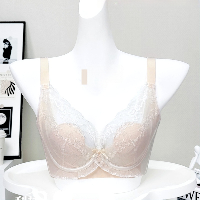 Mežģīņu neilona krūšturis, 3/4 kausa, plānas veidotas kauss, elpojošs, regulējams