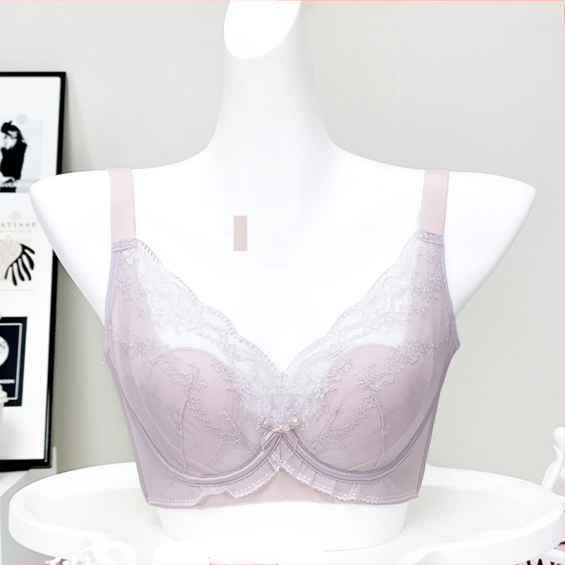 Mežģīņu neilona krūšturis, 3/4 kausa, plānas veidotas kauss, elpojošs, regulējams