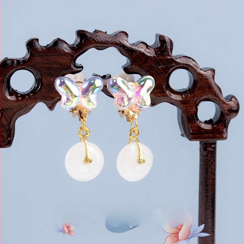 Ausu klipsi — antīka stila, bērnu dizains, sakausējums, roku darbs, Princeses Annas motīvs