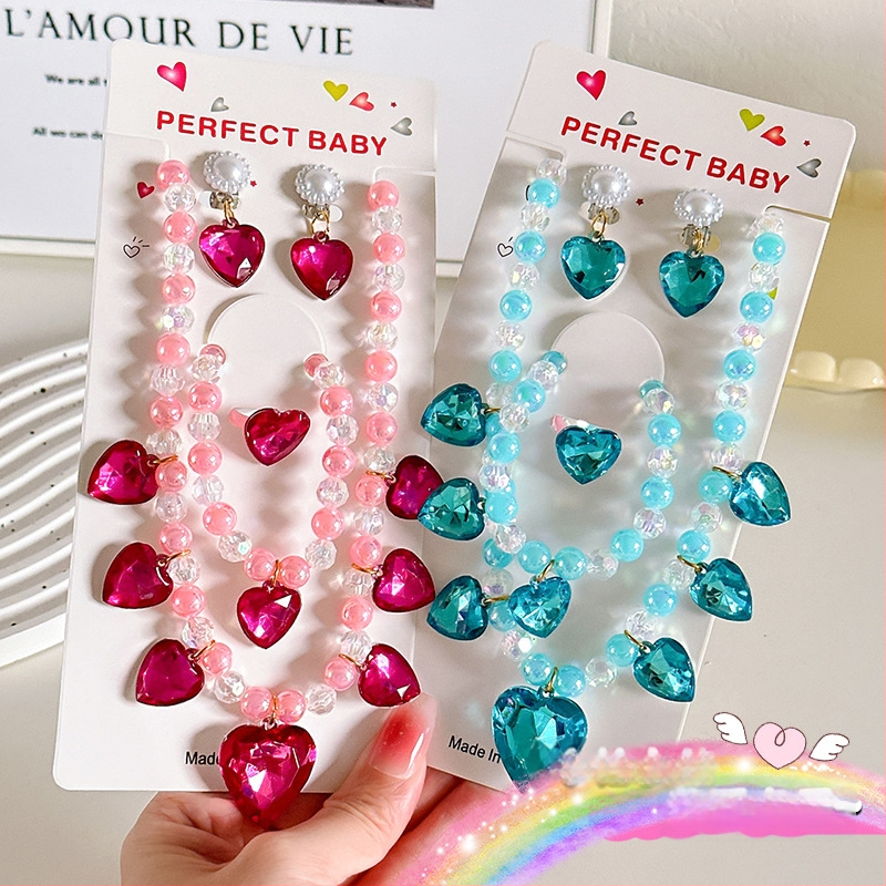 Bērnu kaklarota no Princeses sērijas, rezīna pakaramais, bumbiņu ķēde, regulējams garums