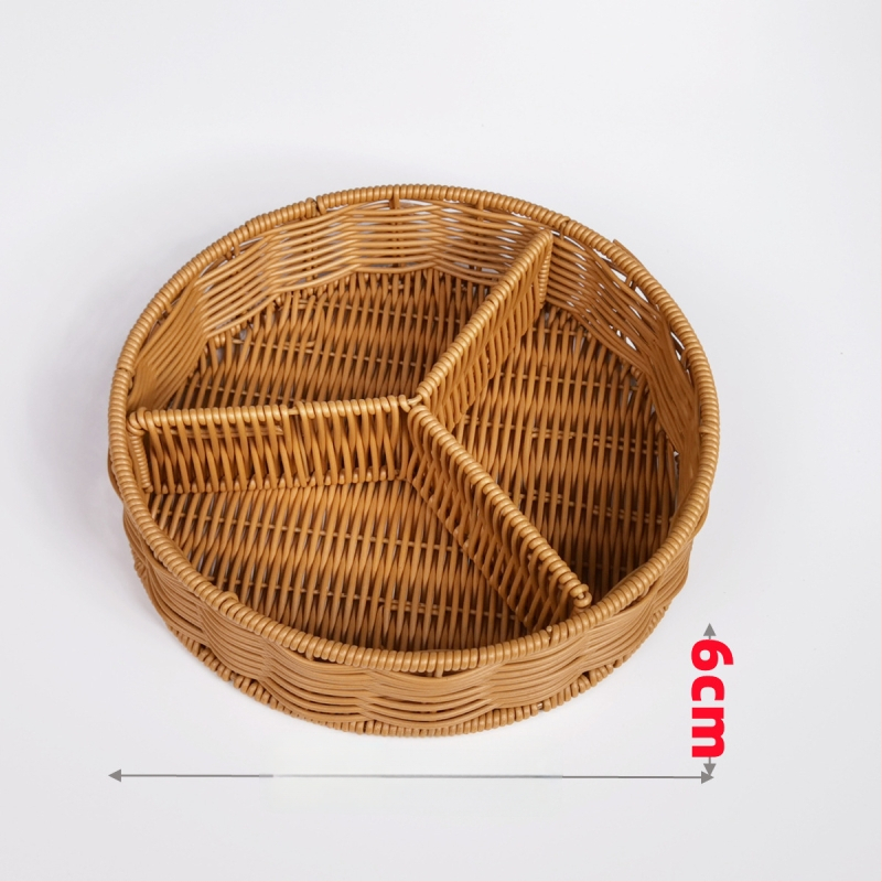 Tavă de fructe din plastic Fujun cu trei compartimente, stil pastoral simplu