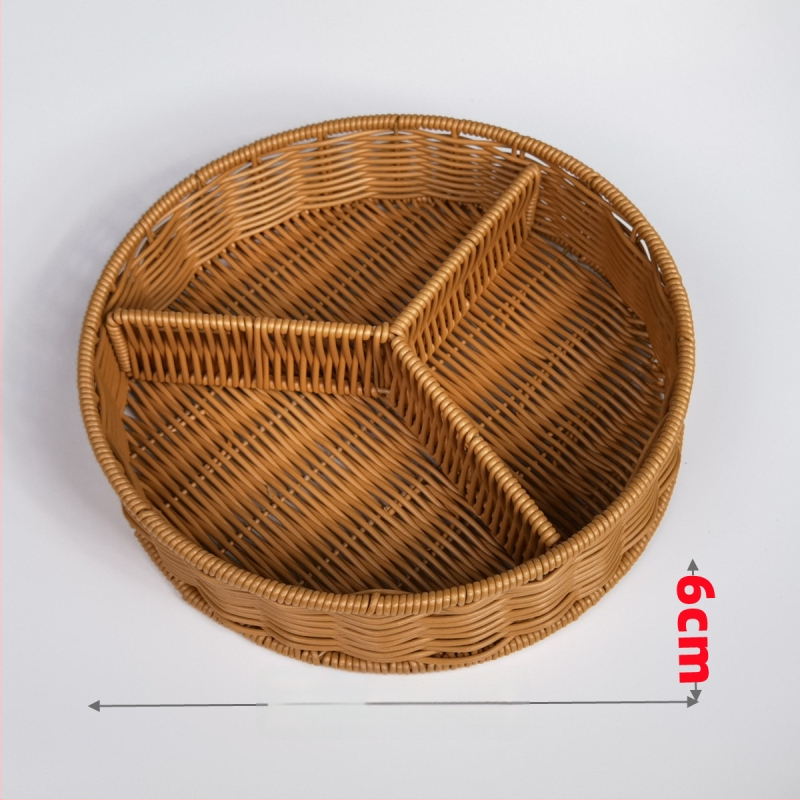 Tavă de fructe din plastic Fujun cu trei compartimente, stil pastoral simplu