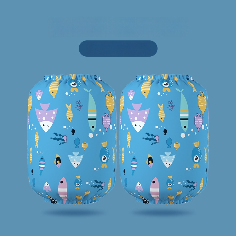 Bērnu pretnetīrības piedurknes ar karikatūras apdruku, ūdensizturīgas un elastīgas, poliestera un neilona materiāla, četrām sezonām