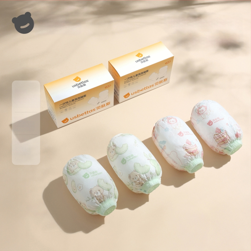 Bērnu vienreizējās roku aizsargi — ūdensnecaurlaidīgi, pret netīrumiem, eļļas izturīgi; karikatūra; Beites; materiāli: neaudums, PE plēve, spandex; vecuma grupa: līdz 1 gadam; sezona: ziema, pavasaris, rudens