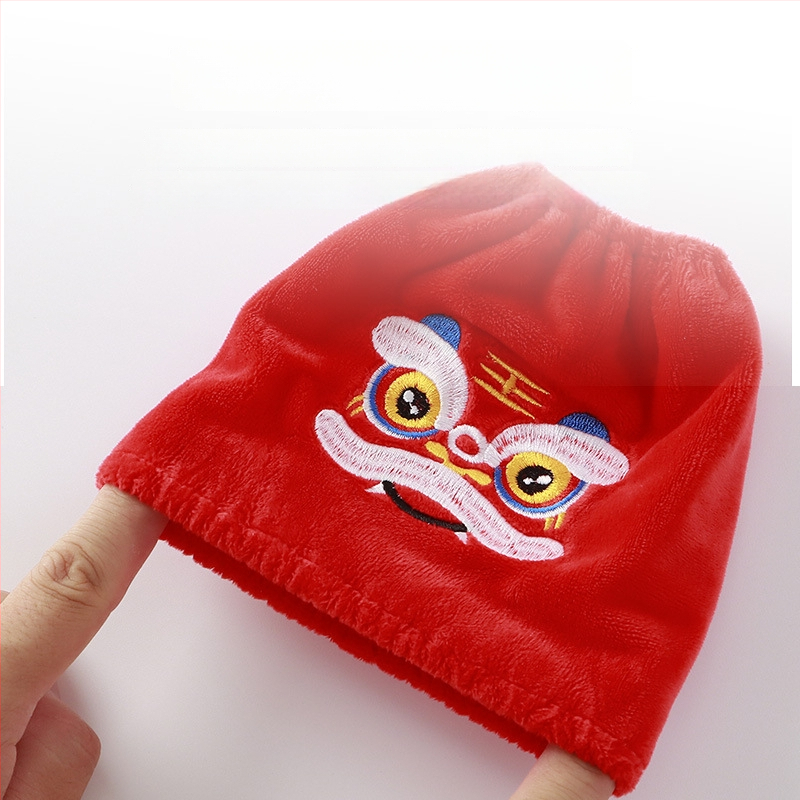 Bērnu siltās piedurknes Jaunā gada ķīniešu stilā ar izšūtu karikatūras motīvu, universāls, materiāls kristāla samts, vecums 1–8 gadi, rudens 2024