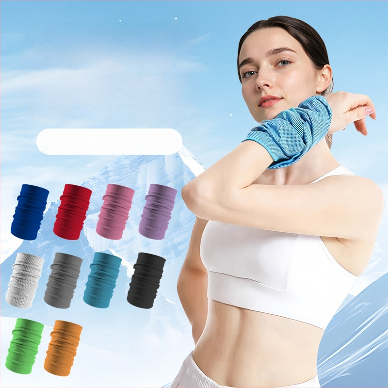 Āra skrējiena sporta dvielis – sviedru uzsūkšana, ātra žāvēšana, elpojošs, dzesējoša sajūta plaukstas locītavā, 40 g, 100% poliesters, logotipa drukāšana iespējama.