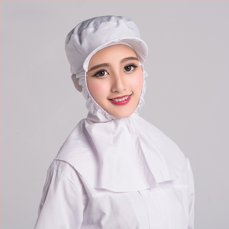 Unisex medvilninė puloverinė kepurė su gobtuvu ir trumpu kraštu, dulkių atsparumas maisto gamybai; logotipo pritaikymas