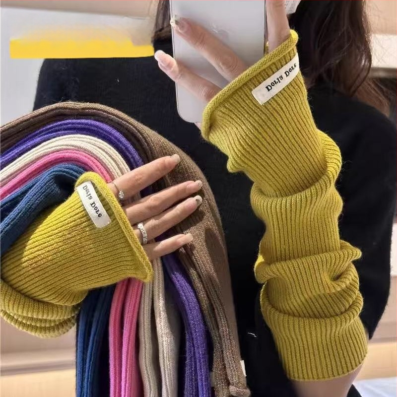 Sieviešu pusprstainas cimdi, silti akrila adījumi ar tie-dye rakstu, roku darbs, piemēroti ziemai un pavasarim