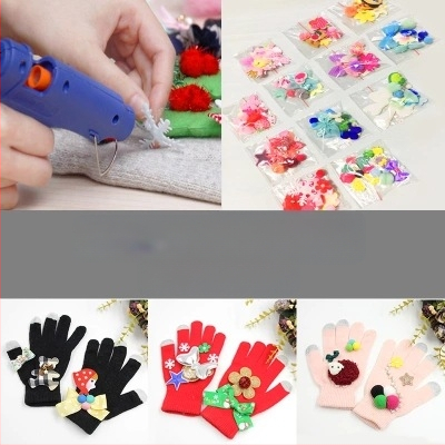 DIY set rukavica za roditelje i djecu s pet prstiju – pletene rukavice za odrasle, unisex, zima