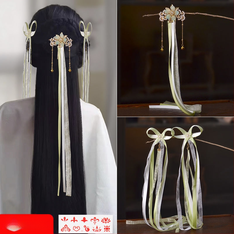 Laste juukseklambrid Han dinastia stiilis lille motiiviga