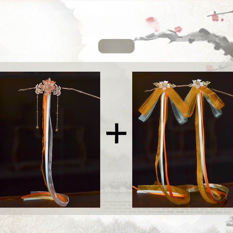 Laste juukseklambrid Han dinastia stiilis lille motiiviga