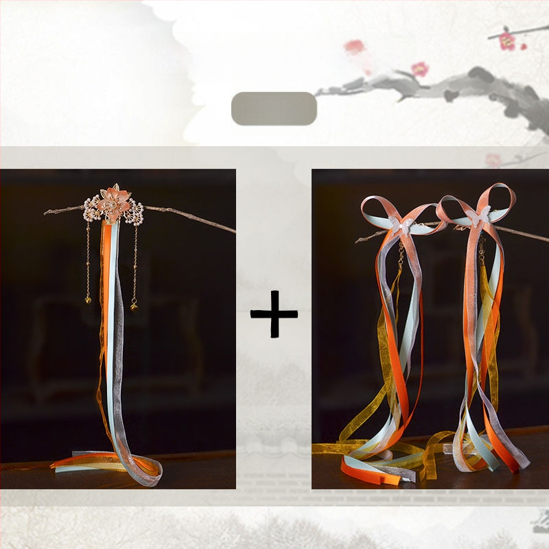 Laste juukseklambrid Han dinastia stiilis lille motiiviga