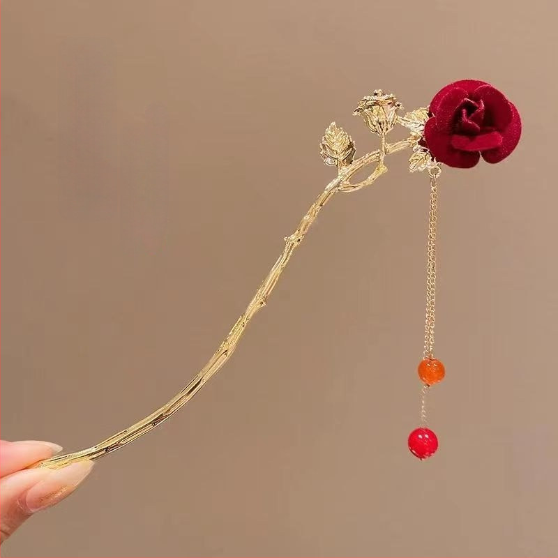 Juukseklips bojtidega, hiina stiilis Han dinastia inspiratsioon, sulamaterjal, 2021. aasta suvine väljaanne