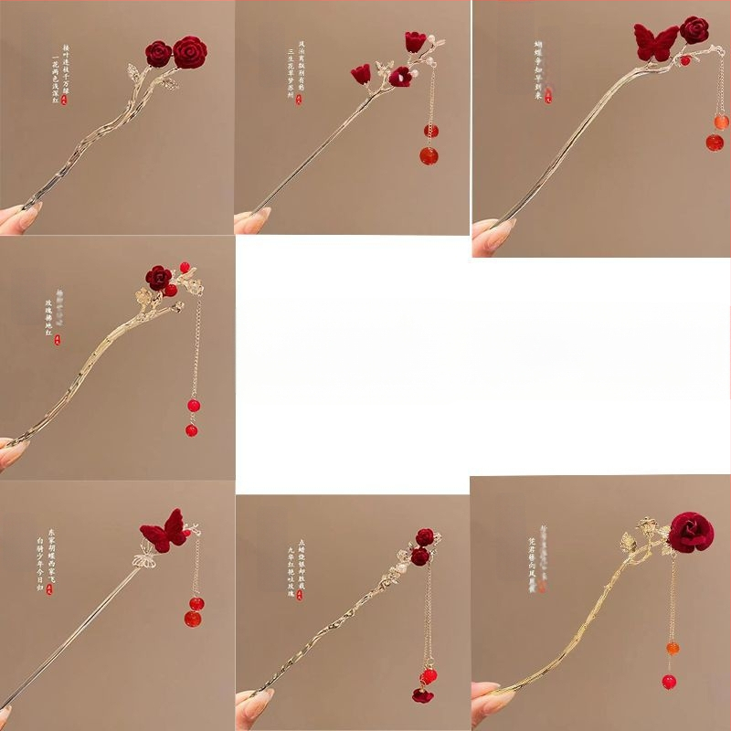 Juukseklips bojtidega, hiina stiilis Han dinastia inspiratsioon, sulamaterjal, 2021. aasta suvine väljaanne