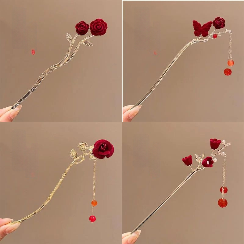 Juukseklips bojtidega, hiina stiilis Han dinastia inspiratsioon, sulamaterjal, 2021. aasta suvine väljaanne