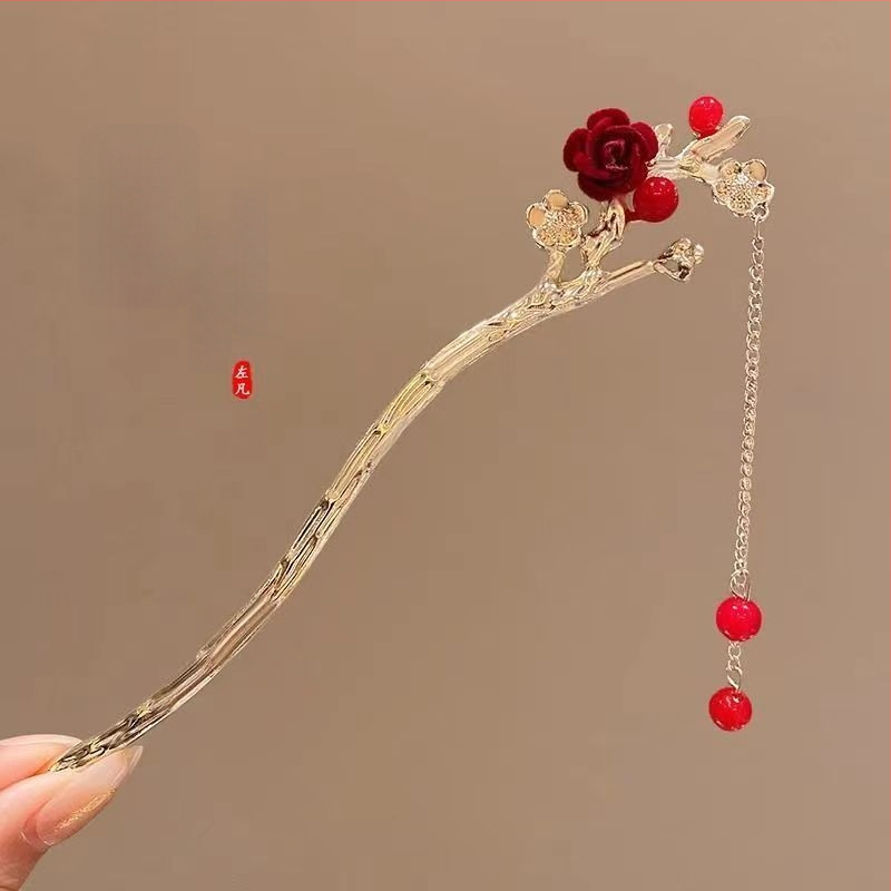 Juukseklips bojtidega, hiina stiilis Han dinastia inspiratsioon, sulamaterjal, 2021. aasta suvine väljaanne