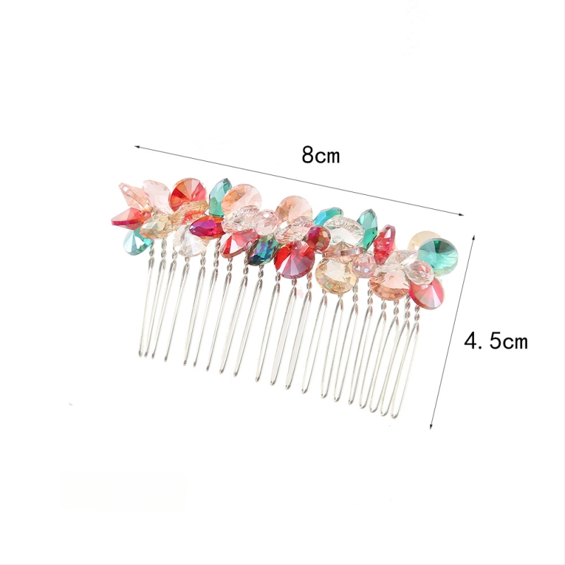 Kristallist juuksekamm naistele, loomulik stiil, käsitöö, kunstlik kristall, geomeetriline disain