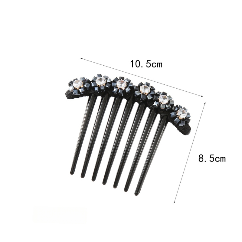 Četka za kosu s kristalima, prirodni stil za žene, materijal: plast/smola, umjetni kristali, pletenje