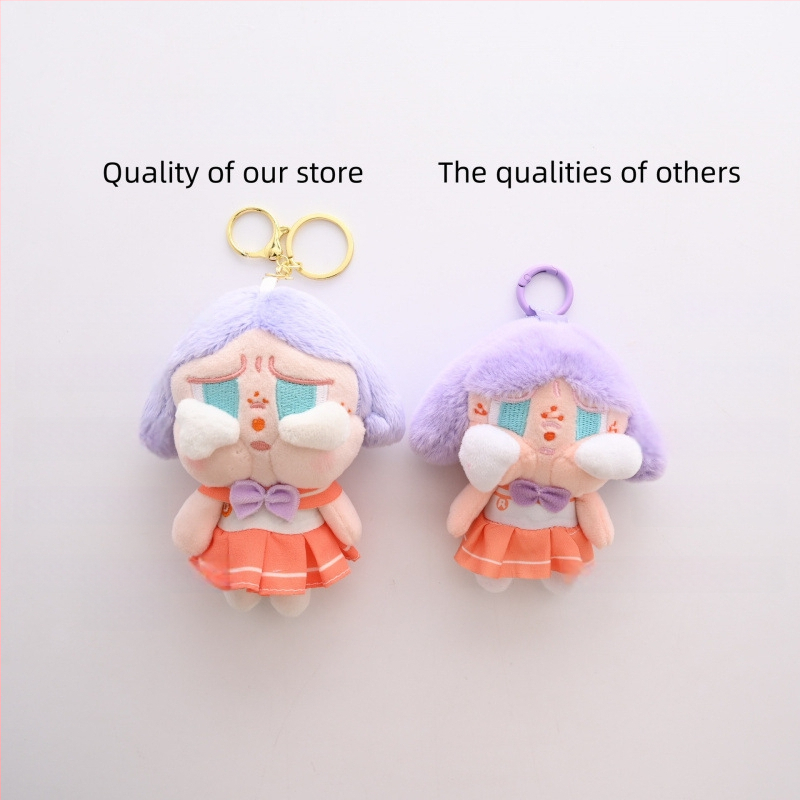 Šviesianti pūkuota lėlė raktų pakabukui mokyklos kuprinei - mielas studentų stiliaus figūrėlė, scenų žaidimas, amžius 7–14 metų, spalvota dėžutė įpakavimas