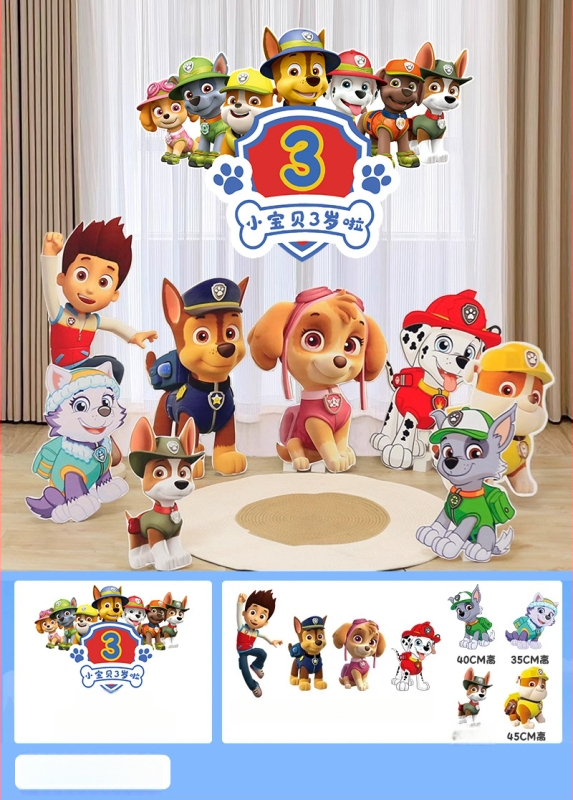 Dzimšanas dienas skatuves dekoru komplekts ar KT paneļu fonu un baloniem — papīrs, krītošie baloni, astes bumbas formas baloni