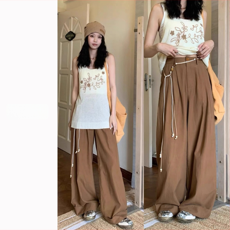 Bohemas stila josta viduklim ar austu kokvilnas pavedienu un mezgla dekoru, 2025 vasara