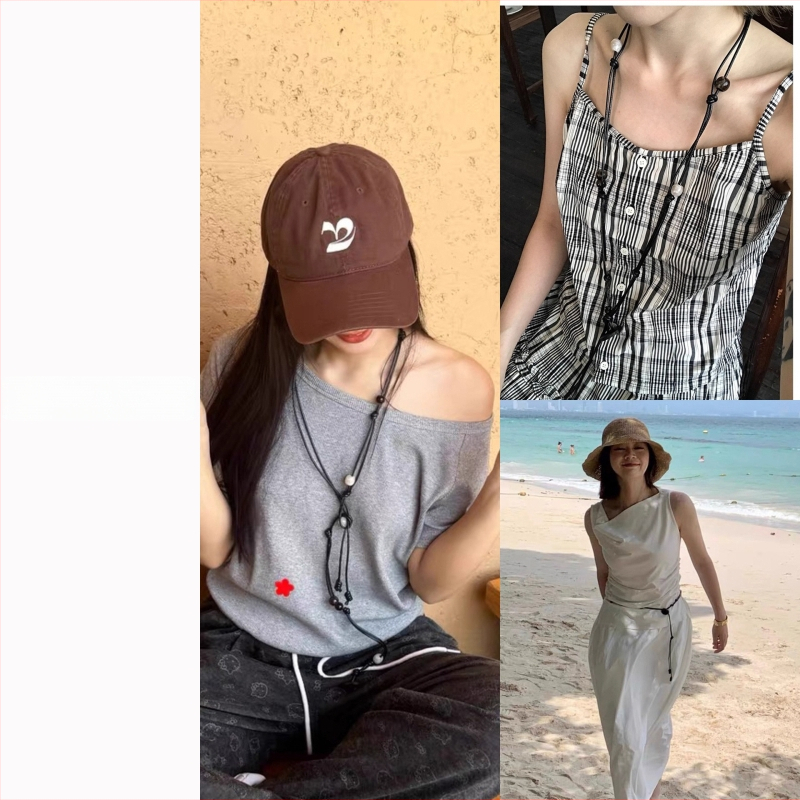 Bohemas stila josta viduklim ar austu kokvilnas pavedienu un mezgla dekoru, 2025 vasara