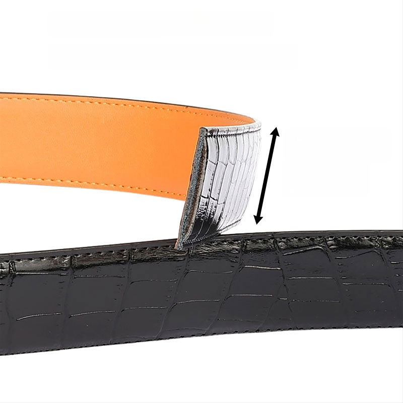 Curea bărbați Time Choice din piele split, cataramă automată din aliaj de zinc, lățime 2-4 cm