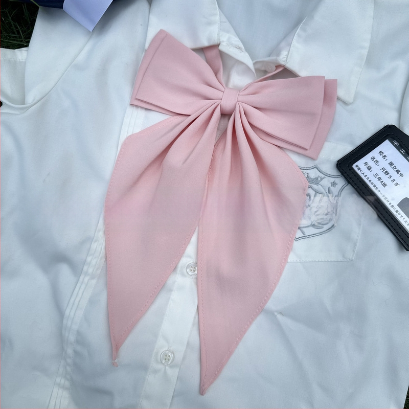 JK jūras skolas uniforma sievietēm ar kakla ziedu un loku – japāņu stils, poliesters, vienkrāsains raksts