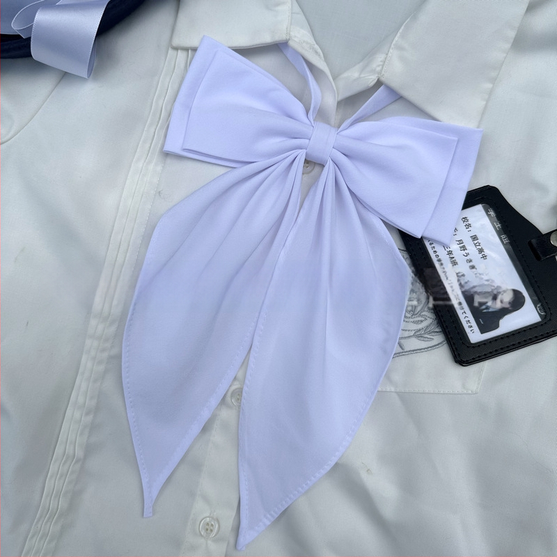 JK jūras skolas uniforma sievietēm ar kakla ziedu un loku – japāņu stils, poliesters, vienkrāsains raksts