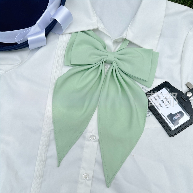 JK jūras skolas uniforma sievietēm ar kakla ziedu un loku – japāņu stils, poliesters, vienkrāsains raksts