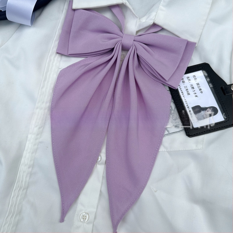 JK jūras skolas uniforma sievietēm ar kakla ziedu un loku – japāņu stils, poliesters, vienkrāsains raksts