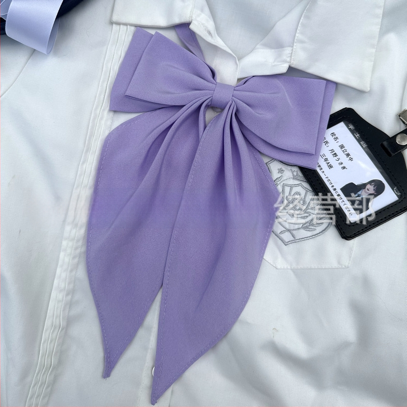 JK jūras skolas uniforma sievietēm ar kakla ziedu un loku – japāņu stils, poliesters, vienkrāsains raksts