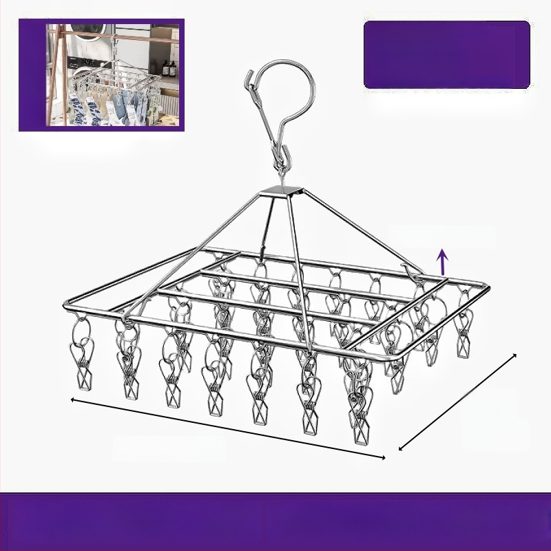 Κλιπ στέγνωσης από ανοξείδωτο ατσάλι, μοντέλο YDX-FX30, σετ 100 τεμαχίων, για εσώρουχα, παντελόνια και κάλτσες