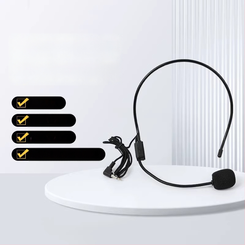 Laidinamas galvos mikrofonas mokytojams, tinkamas paskaitoms ir tiesioginėms transliacijoms, konferencinis mikrofonas, be baterijos, su judančia ritė
