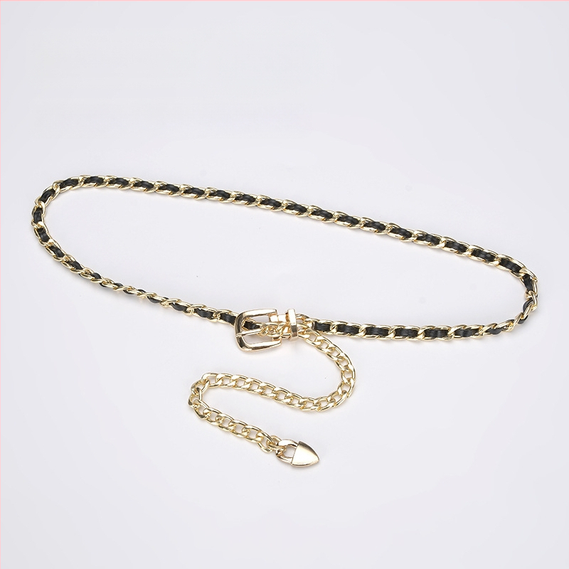 Metāla vidukļa ķēde — vienkāršs stils, vienu loku, platums 1 cm, pielāgota apstrāde