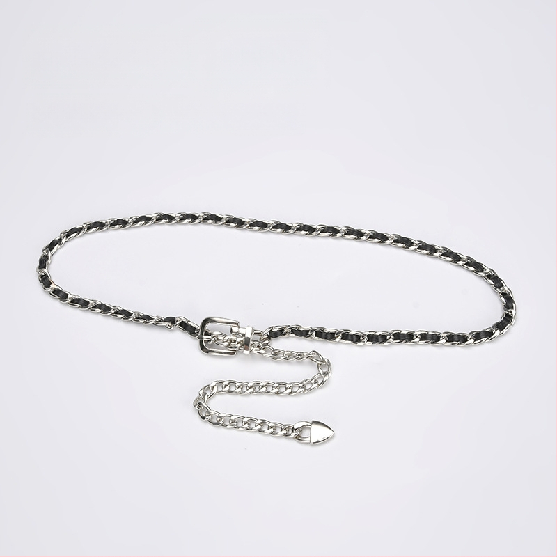 Metāla vidukļa ķēde — vienkāršs stils, vienu loku, platums 1 cm, pielāgota apstrāde