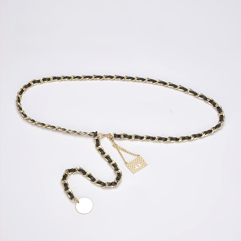 Metāla vidukļa ķēde — vienkāršs stils, vienu loku, platums 1 cm, pielāgota apstrāde