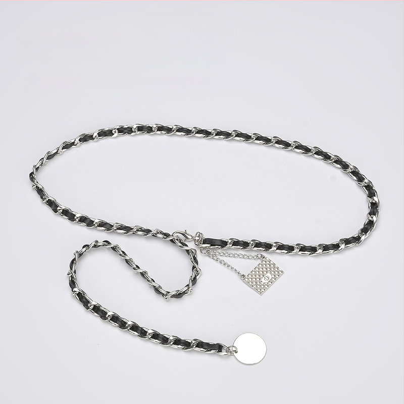 Metāla vidukļa ķēde — vienkāršs stils, vienu loku, platums 1 cm, pielāgota apstrāde