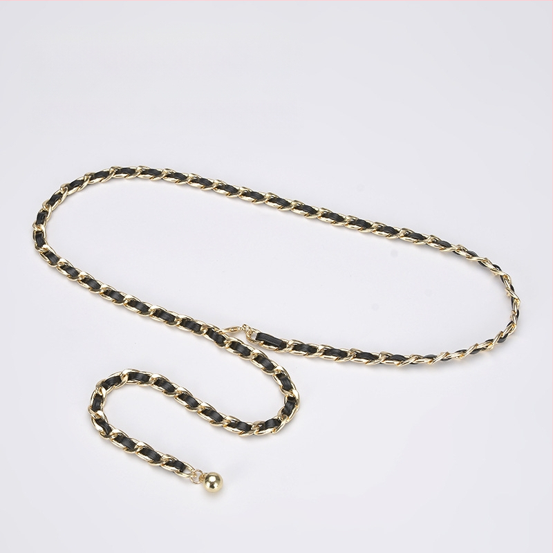 Metāla vidukļa ķēde — vienkāršs stils, vienu loku, platums 1 cm, pielāgota apstrāde