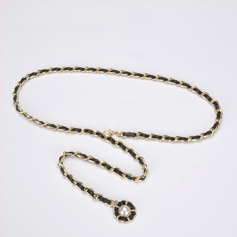 Metāla vidukļa ķēde — vienkāršs stils, vienu loku, platums 1 cm, pielāgota apstrāde