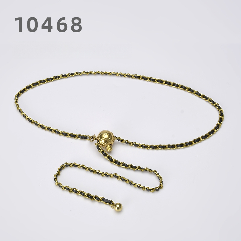 Metāla vidukļa ķēde — vienkāršs stils, vienu loku, platums 1 cm, pielāgota apstrāde