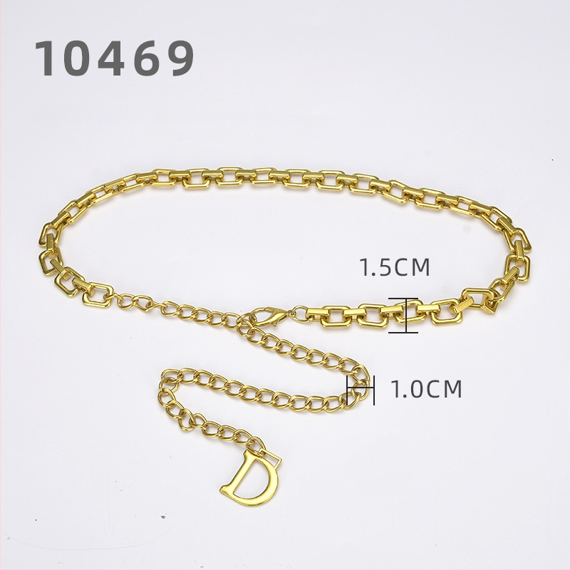 Metāla vidukļa ķēde — vienkāršs stils, vienu loku, platums 1 cm, pielāgota apstrāde