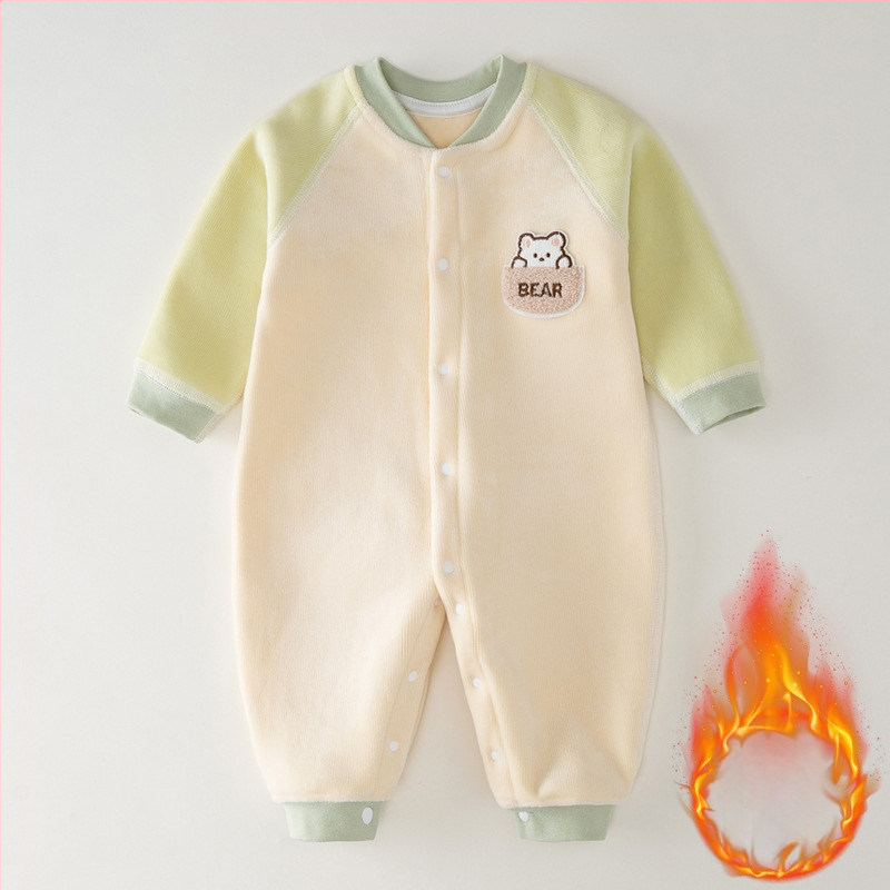 Zīdaiņu kombinezons rudens-ziemai, ar flīsa iekšpusi, universāls, garas piedurknes, vienrindu aizdare, plāns poliesters