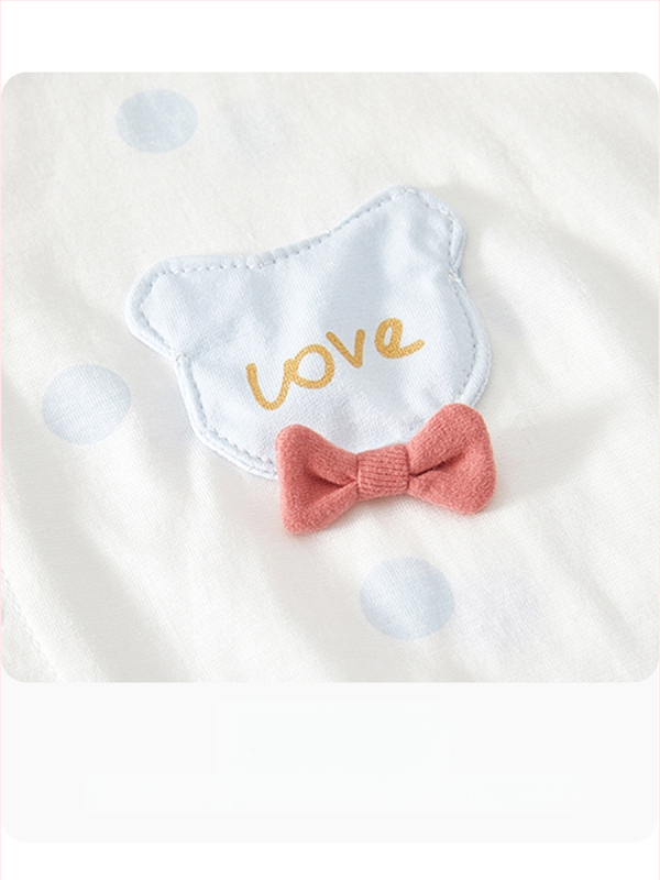 Zīdaiņa kokvilnas rompers ar īsiem piedurknēm, 100% kokvilna, slīpa aizdare