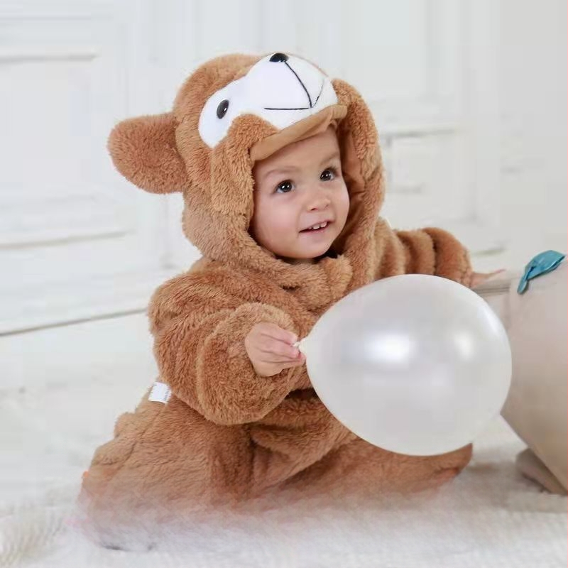 Ziemas jumpsuits bebeļiem un maziem bērniem ar flīsa oderējumu – garās piedurknes, biezs materiāls, 100% atjaunota celulozes šķiedra, AIYJY, vecums 1–3 gadi