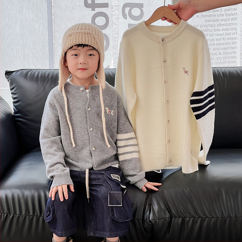 Bērnu vilnas džemperis korejiešu stilā, apaļu kakla, garas piedurknes, vienkrāsains raksts, 3–8 gadiem, ziema