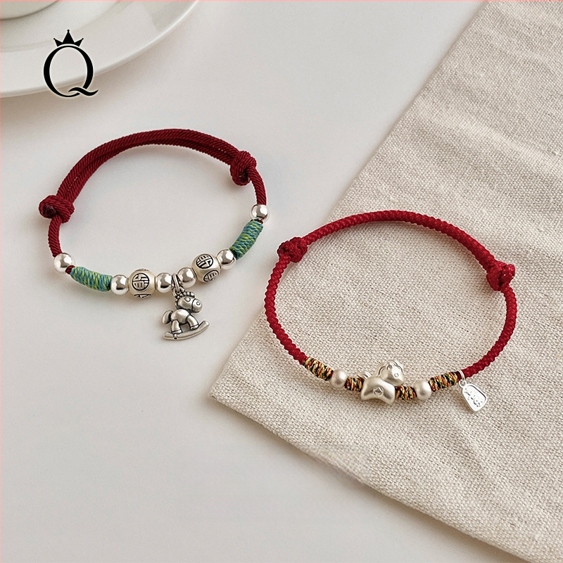 S925 virvelinės apyrankės - 2026 m. zodiako metai, rankų darbo, unisex, nacionalinio stiliaus